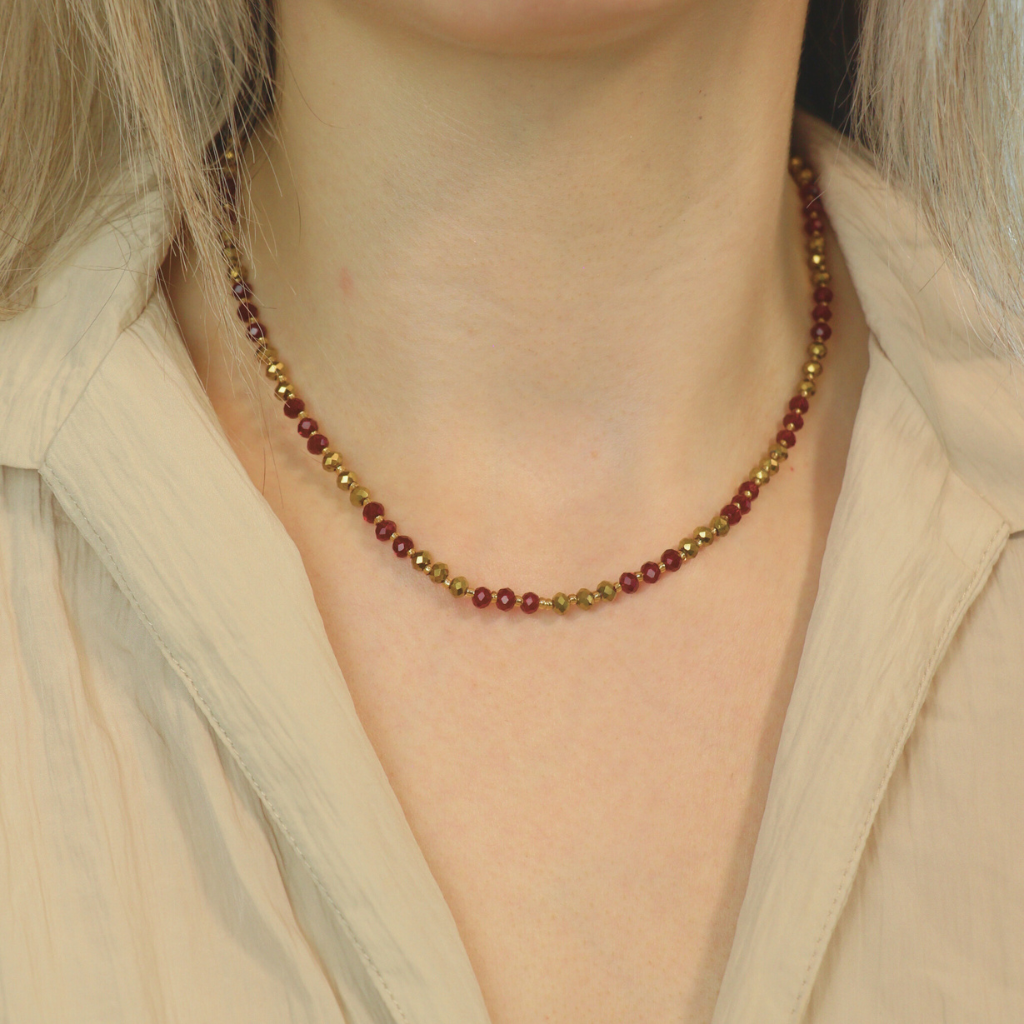 Red Gold Handmade Freshwater Bohemian Necklace — Boho Jewellery UK | The Colourful Aura