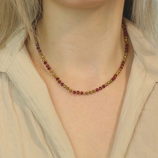 Red Gold Handmade Freshwater Bohemian Necklace