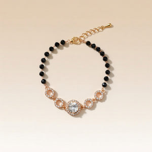 Indian Nazaria Round Zircon Mangalsutra Beaded Indian Bracelet — Boho Jewellery UK | The Colourful Aura