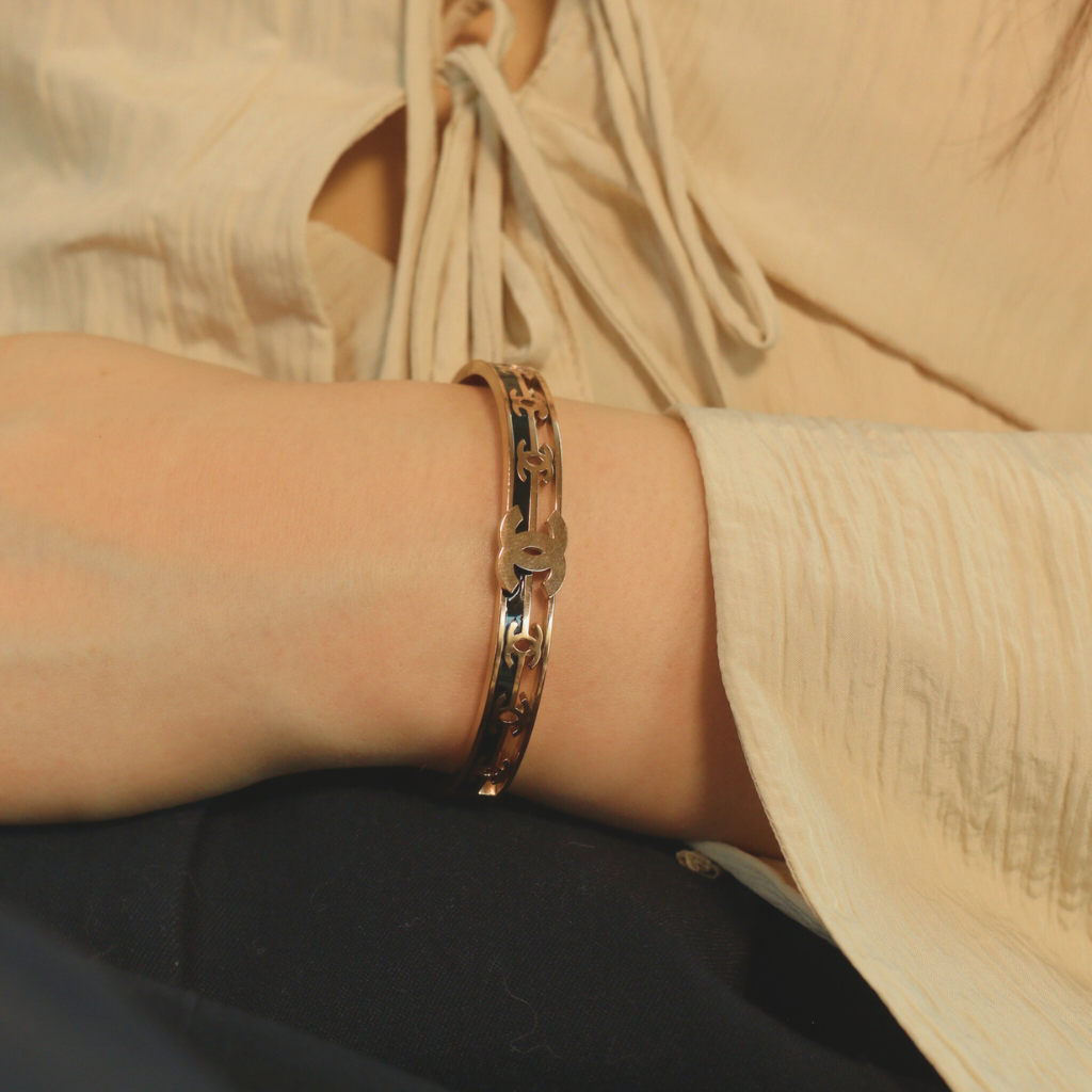 Rose Gold Slim Band Cuff Magnetic Bangle Bracelet