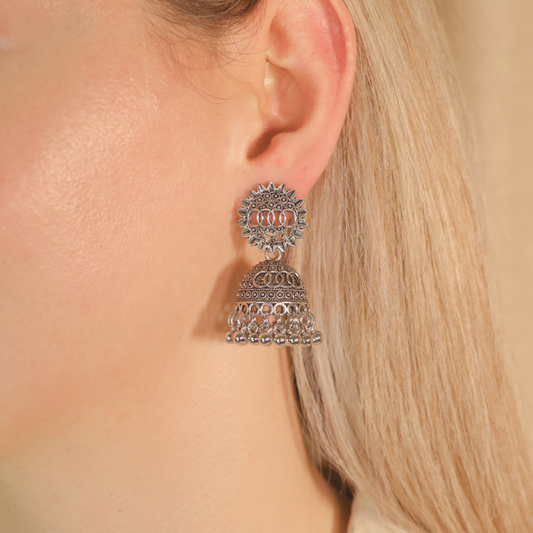 Oxidised Bohemian Indian Asian Bridal Boho Jhumkis