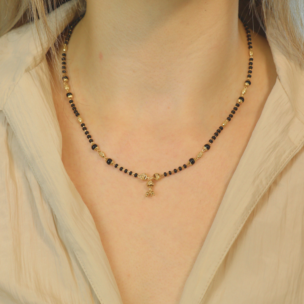 Gold Black Beaded Indian Asian Nazar Mangalsutra Choker Necklace — Boho Jewellery UK | The Colourful Aura