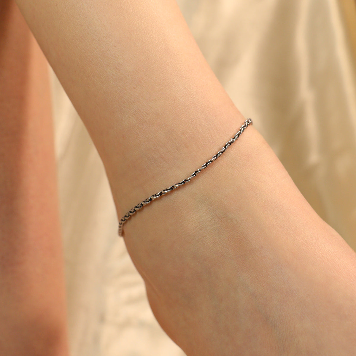 Oxidized Silver Plated Twisted Braid Chain Indian Asian Payal Anklet — Boho Jewellery UK | The Colourful Aura