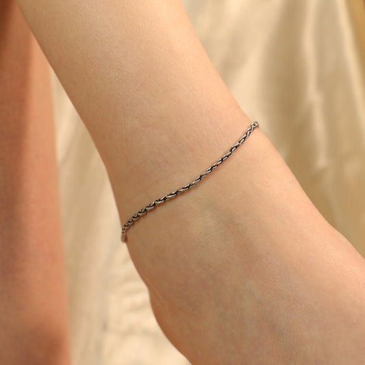 Oxidized Silver Plated Twisted Braid Chain Indian Asian Payal Anklet