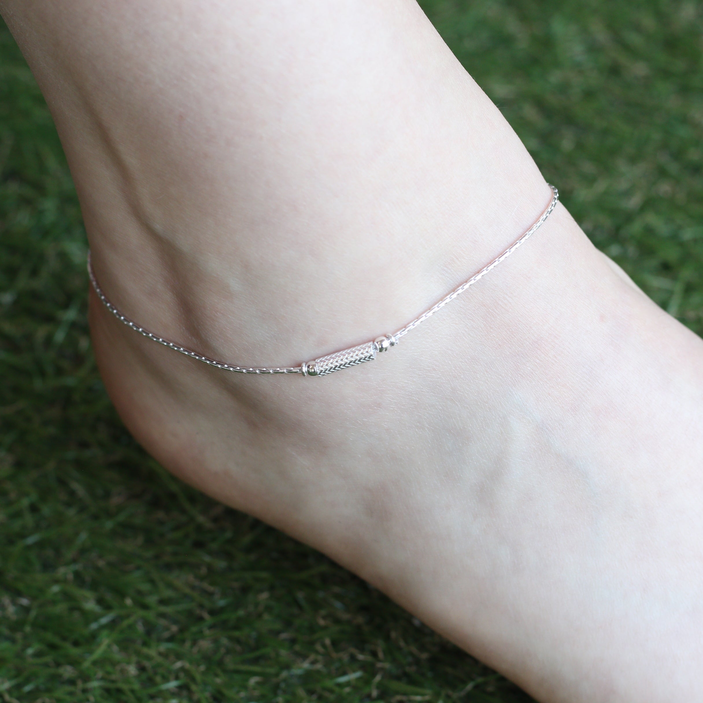 Pure Silver Slim Minimalistic Indie Boho Silver Indian Payal Anklet