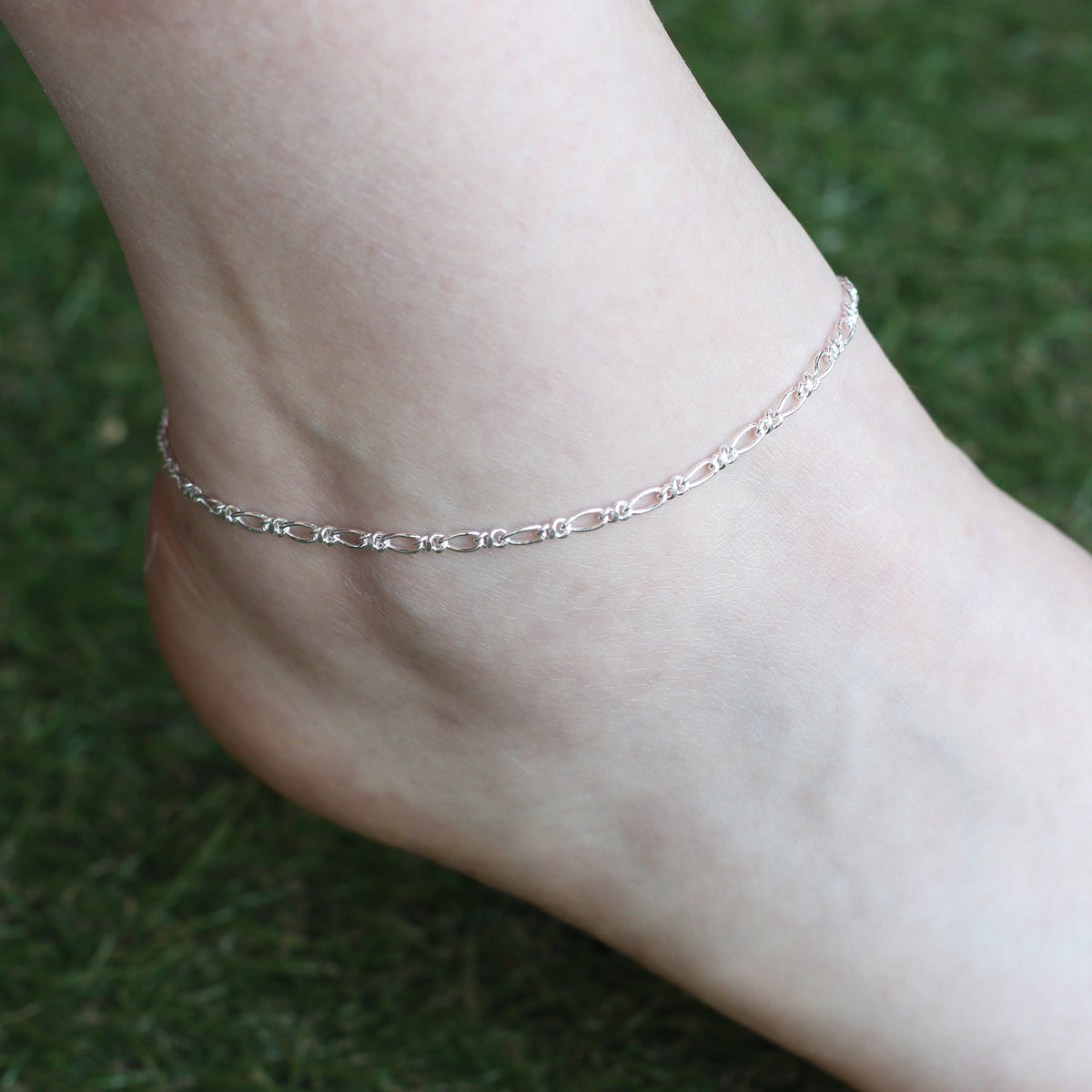 2 pcs Pure Silver Braided Slim Indie Boho Silver Indian Payal Anklet — Boho Jewellery UK | The Colourful Aura