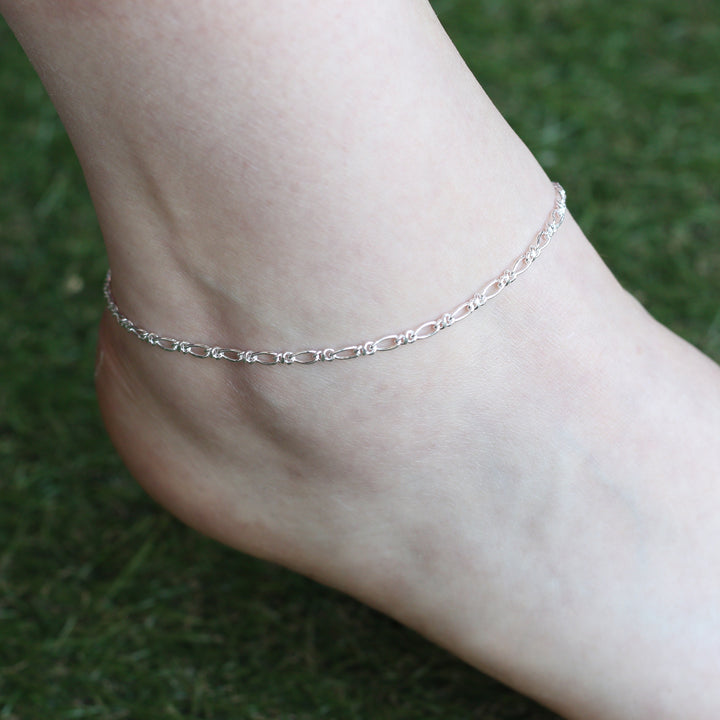 Pure Silver Twisted Slim Indie Boho Silver Indian Payal Anklet