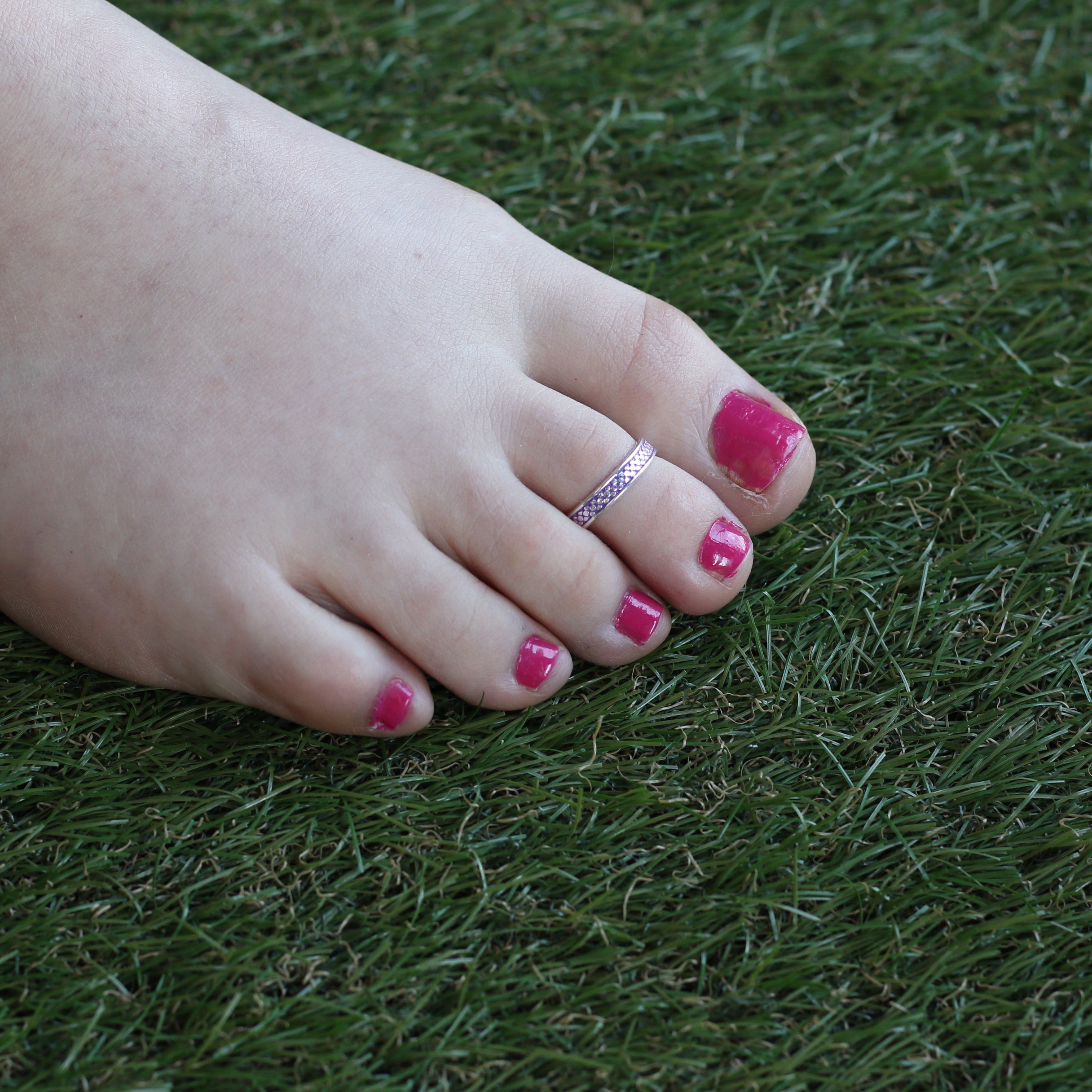 Purple Adjustable Pure Silver Bohemian Foot Toe Ring
