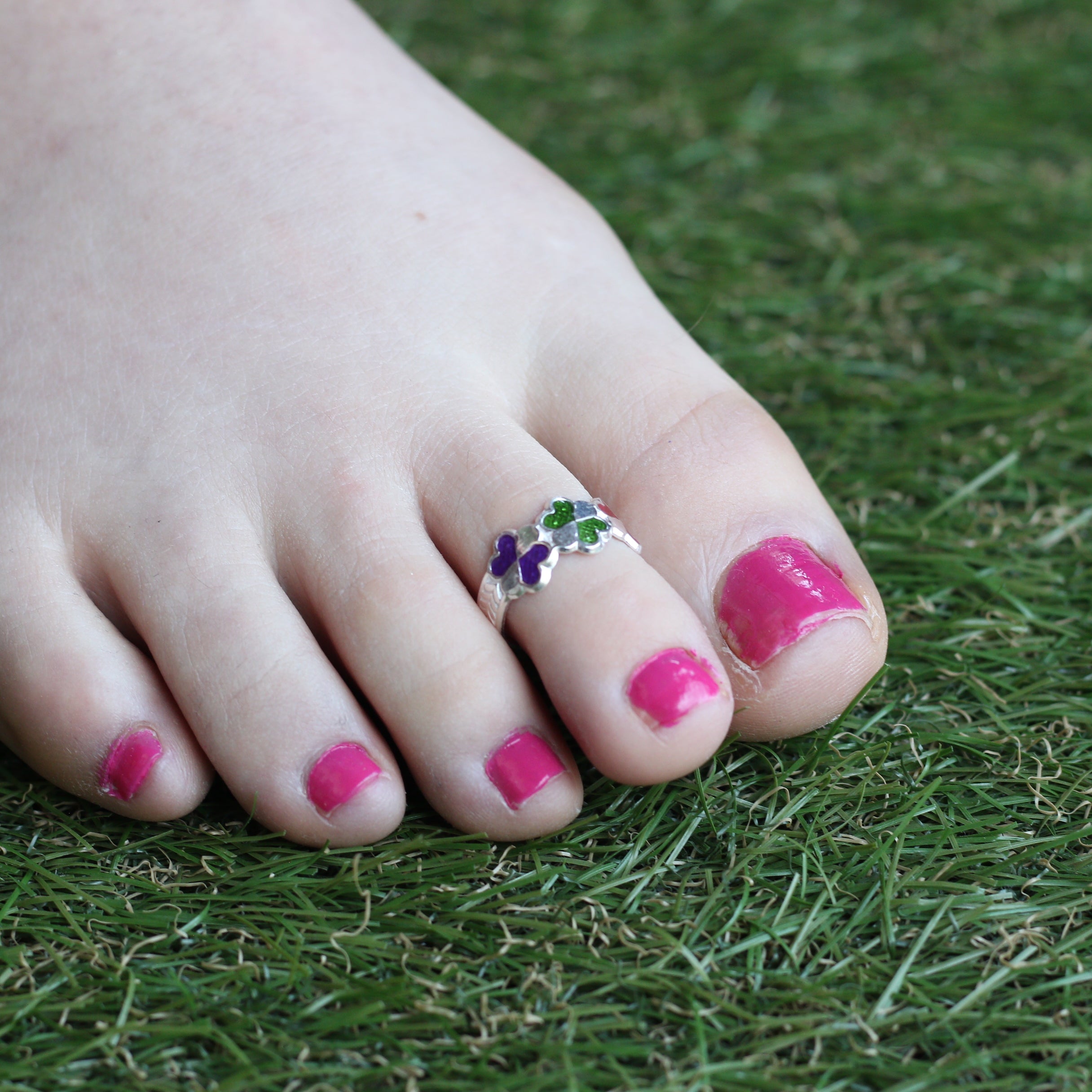 925 Silver Colourful Butterfly Bohemian Indian Bichiya Midi Toe Ring
