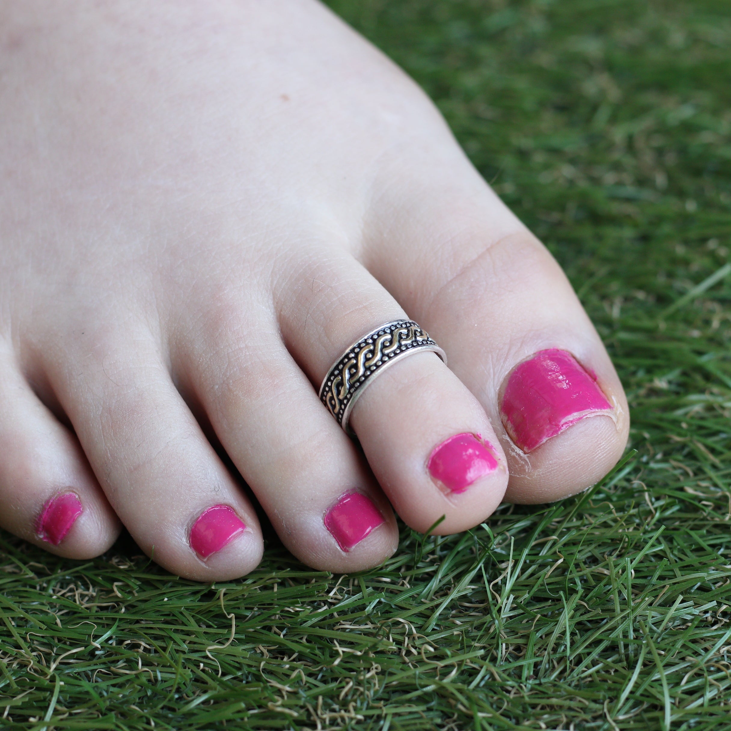 Black Bohemian Midi Beach Stacking Band Toe Ring