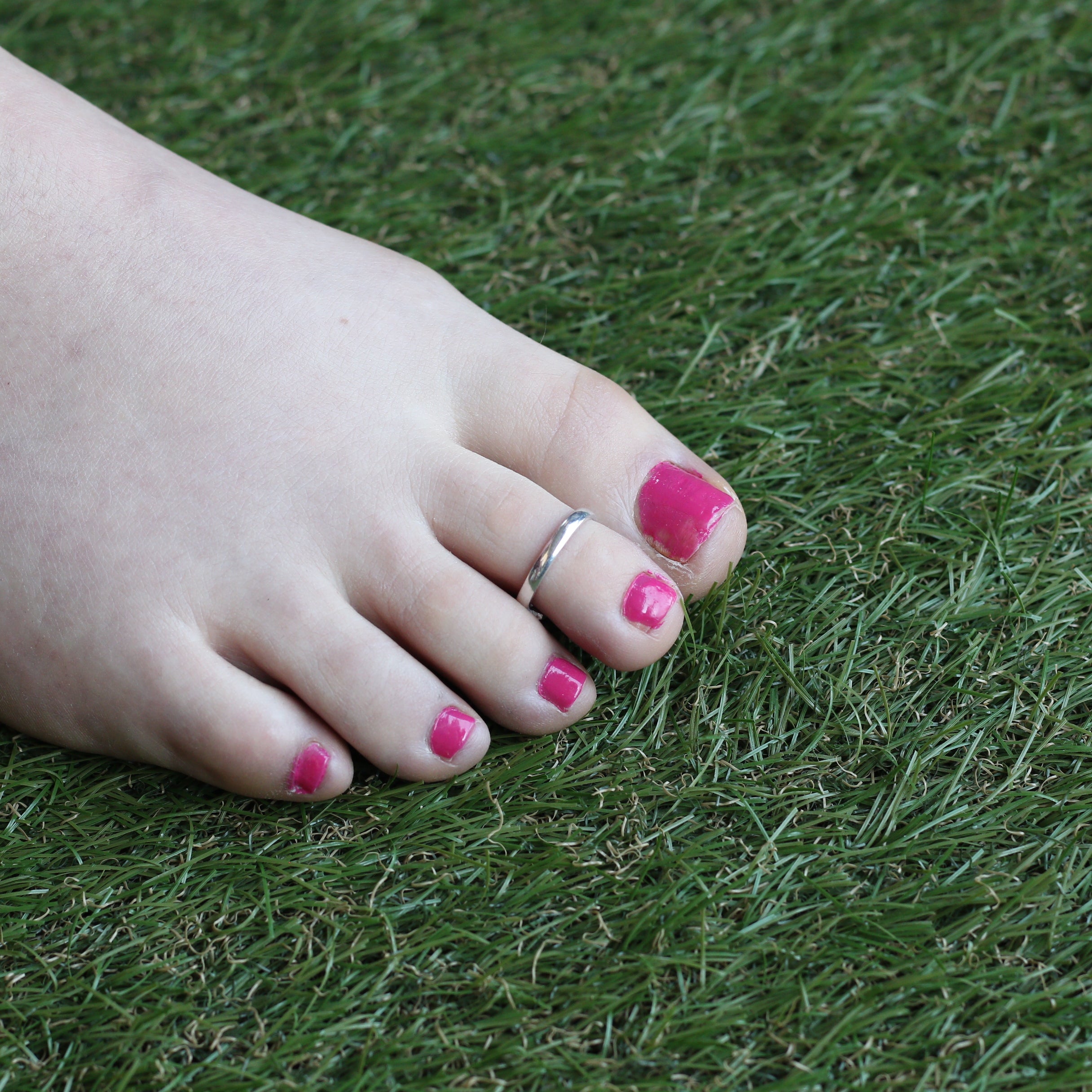 Adjustable Plain Pure Silver Slim Unisex Stacking Band Cuff Toe Ring
