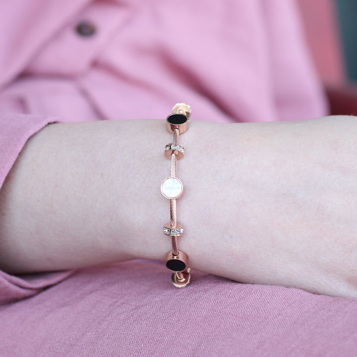 Roman Dual Colour Roman Charm Bracelet Bangle
