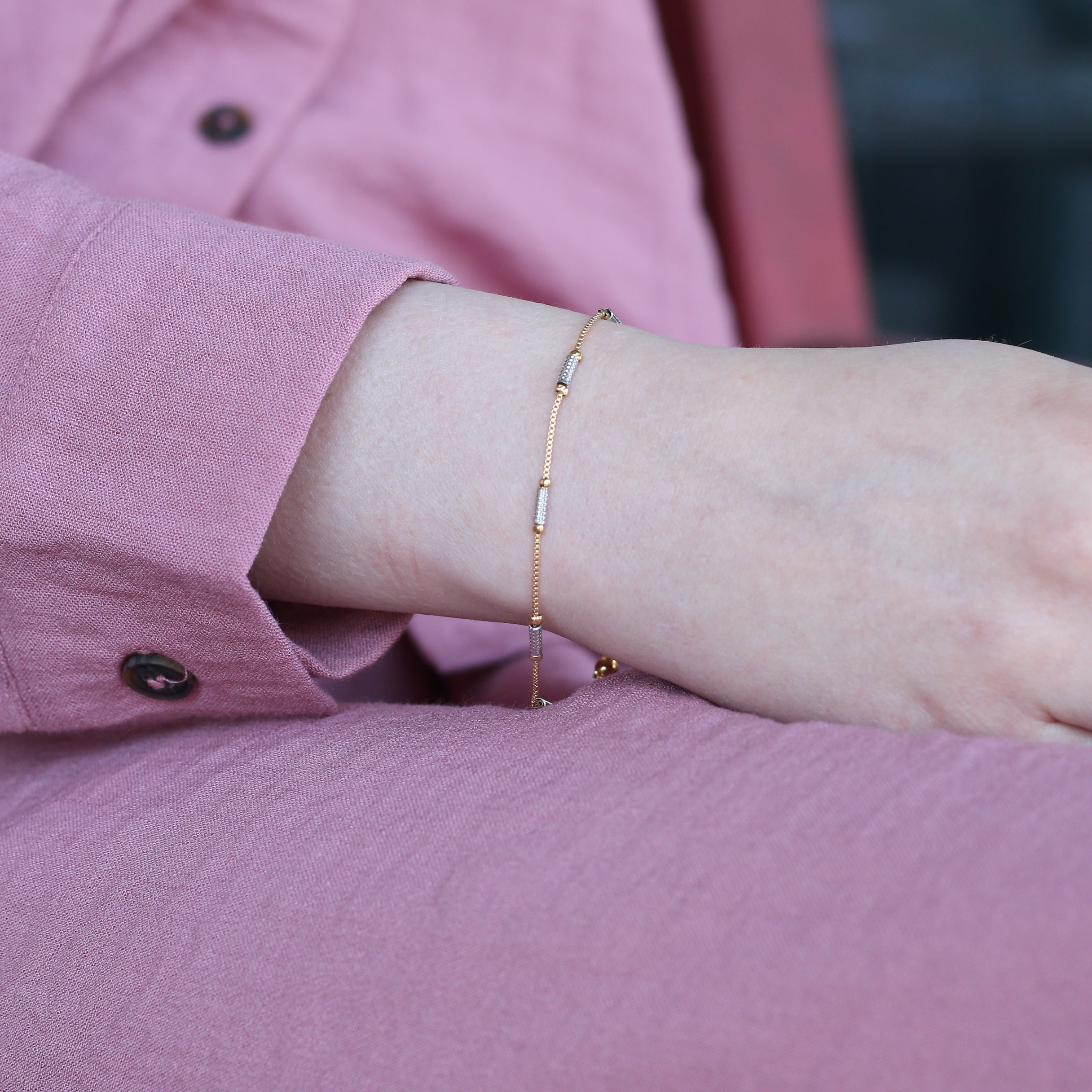 Gold plated Silver Thread Minimalistic Bracelet