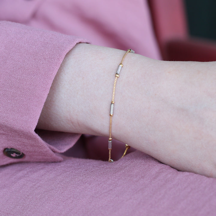 Gold plated Silver Thread Minimalistic Bracelet