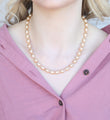 Golden Oval Shape Classic Diana Wedding Pearl Necklace and Earring Set — Boho Jewellery UK | The Colourful Aura