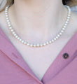 White Round Pearl Bridesmaid Statement Necklace and Earring Set — Boho Jewellery UK | The Colourful Aura