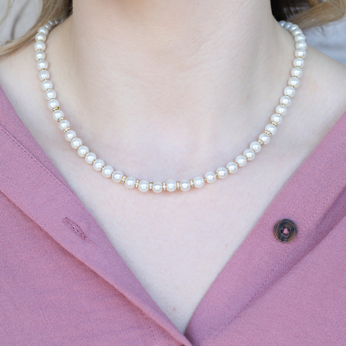 White Round Pearl Bridesmaid Statement Necklace and Earring Set — Boho Jewellery UK | The Colourful Aura