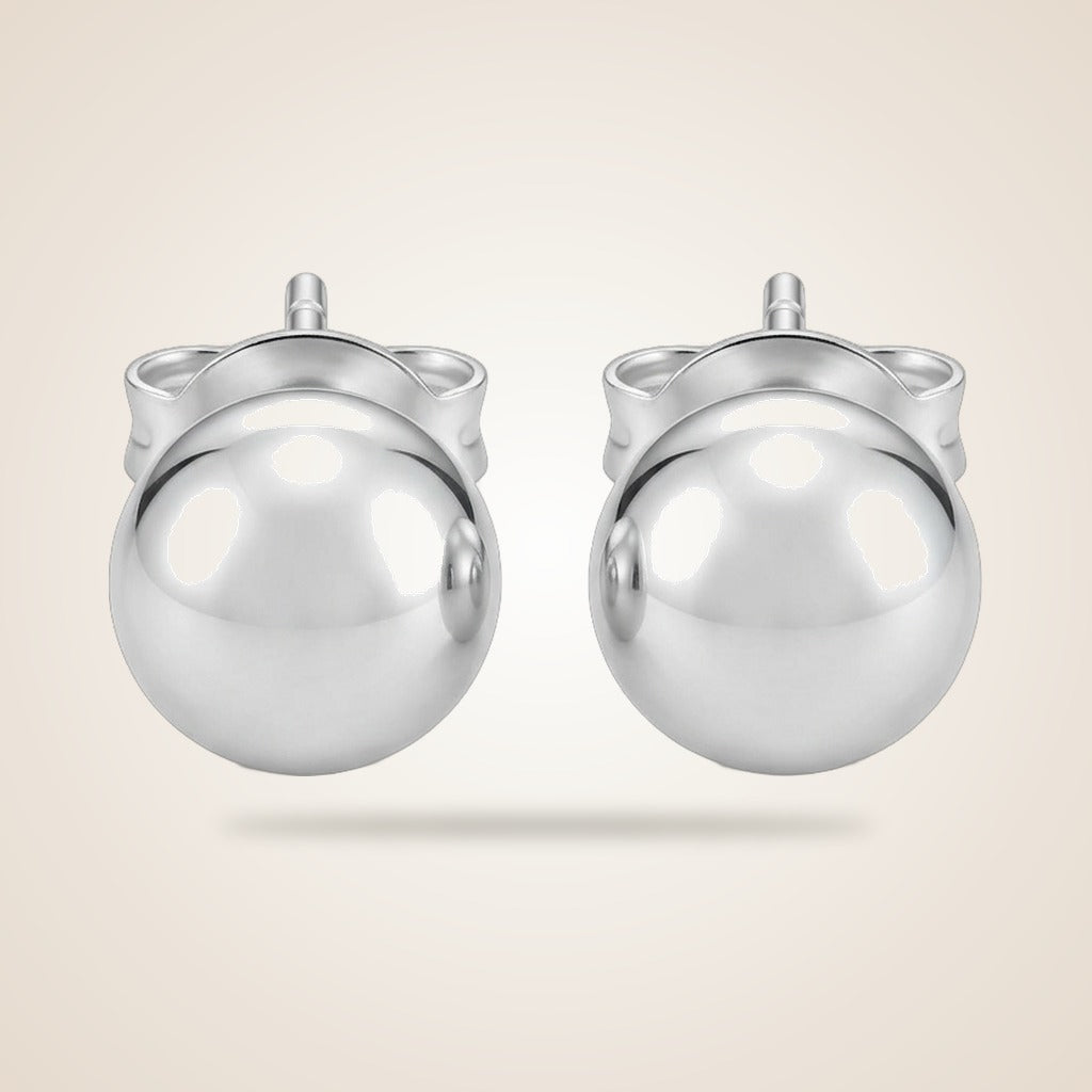 6mm Pure Silver Solid Unisex Round Ball Dot Everyday Geometric Studs Earrings — Boho Jewellery UK | The Colourful Aura