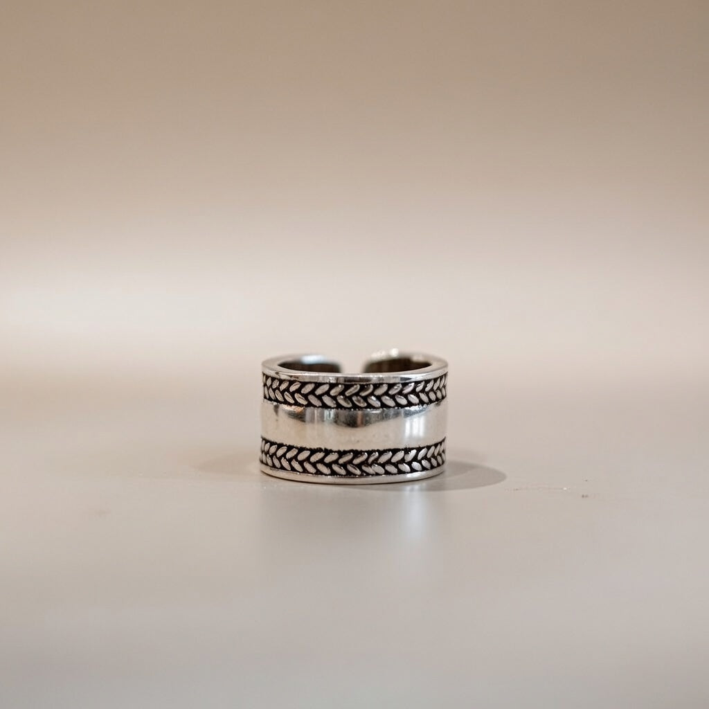 Adjustable Wide Band Sterling Silver Thick Thumb Cuff Ring – The Colourful Aura