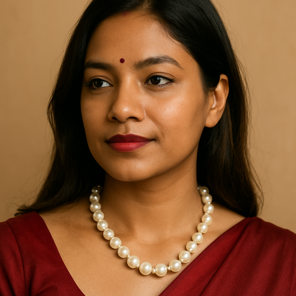 Large Ivory Lightweight White Round Pearl Bridesmaid Statement Choker Necklace
