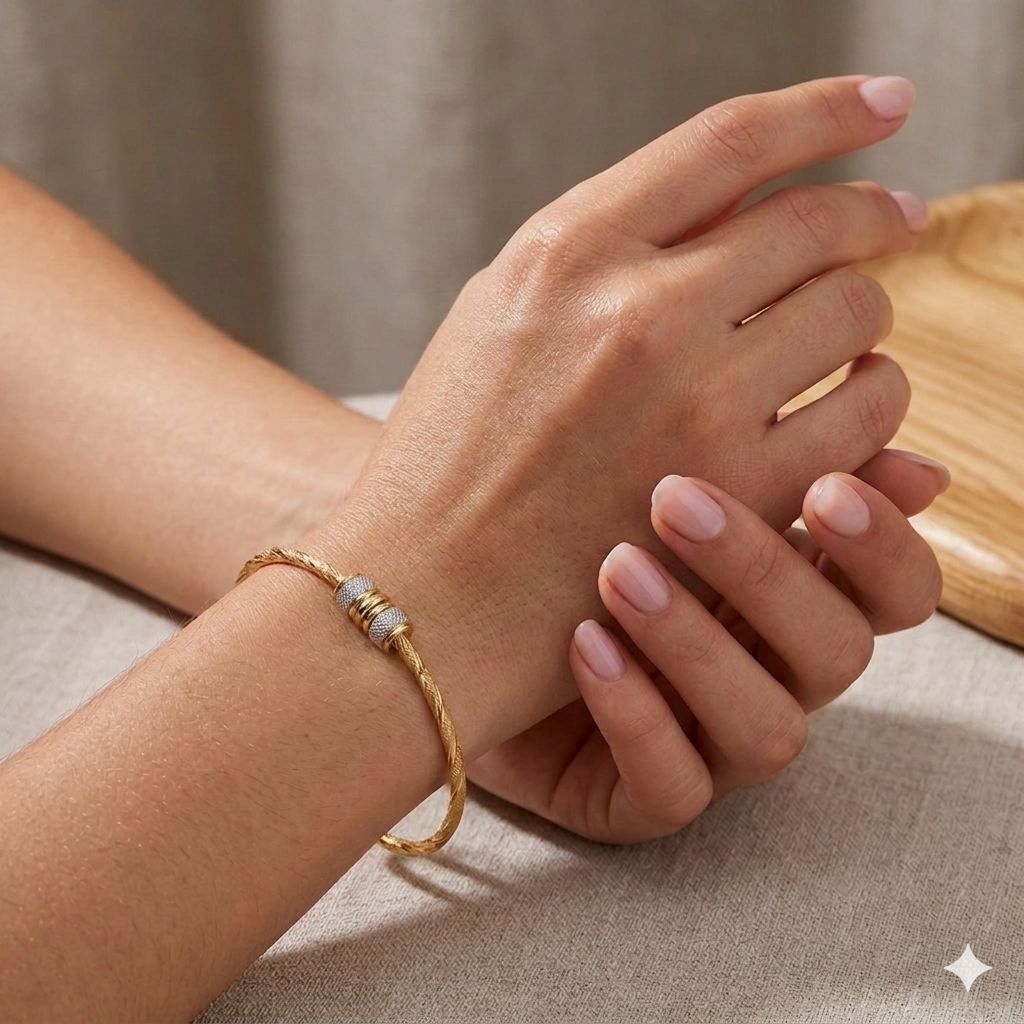Dual-Tone Twisted Cable Cuff Bracelet – The Colourful Aura