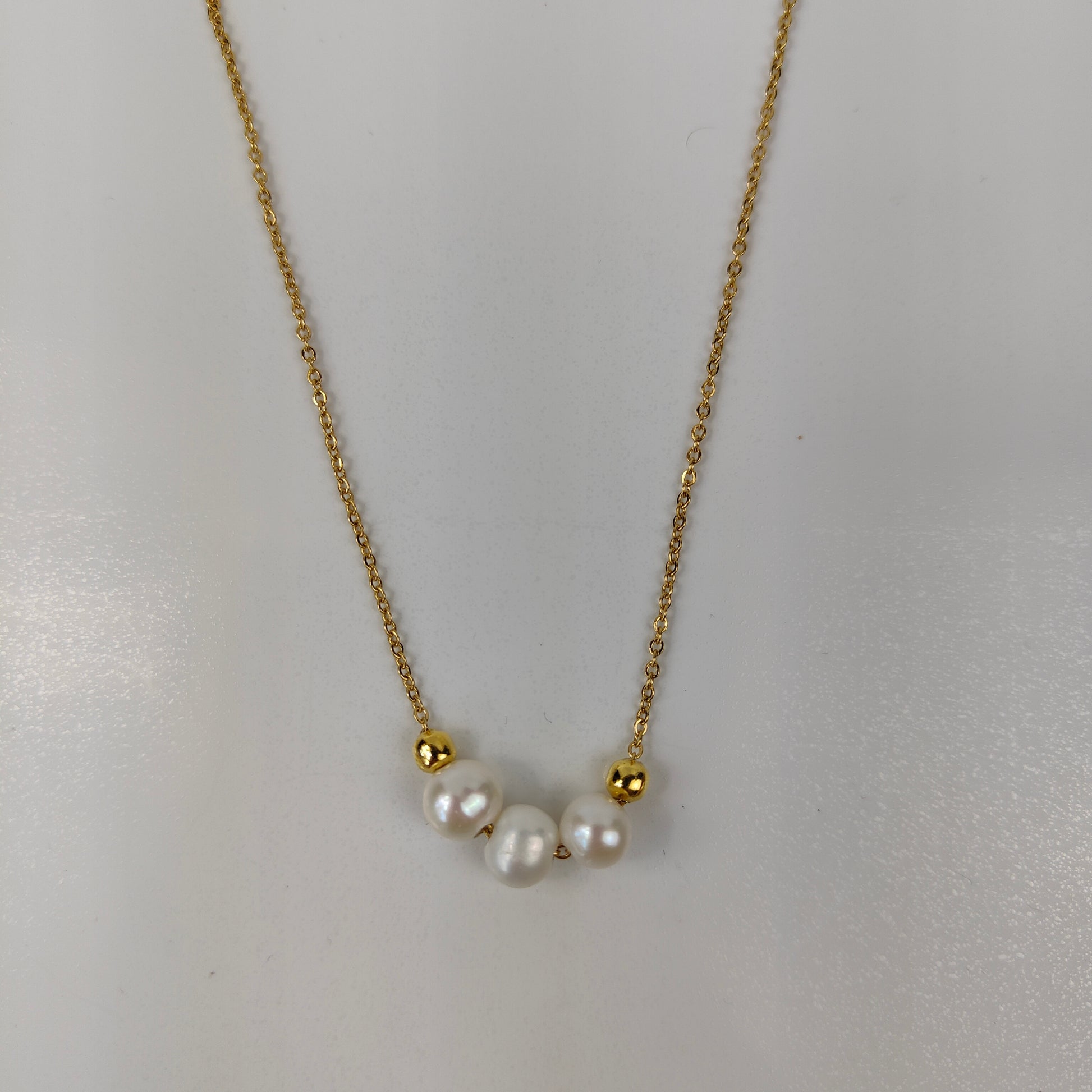 Gold Handmade Freshwater White Gold Three Pearl Bohemian Pendant