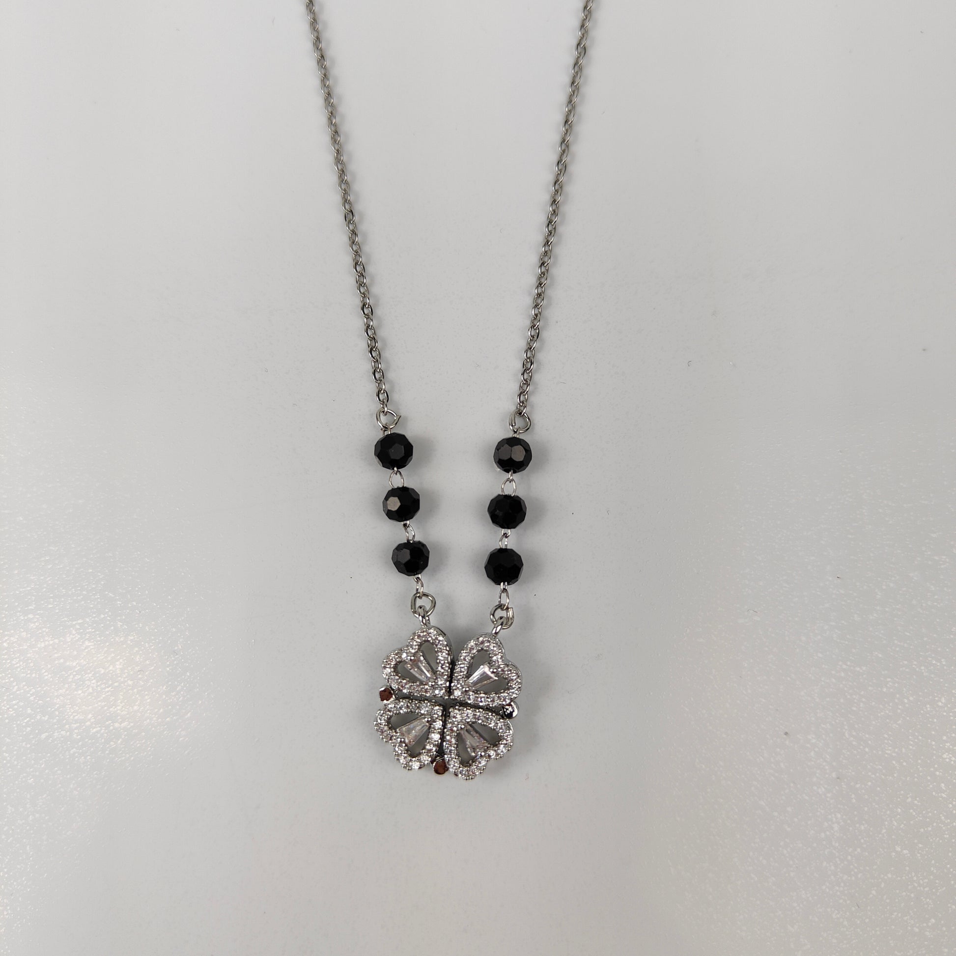 Four Heart Magnet Foldable Zircon Mangalsutra Pendant Necklace