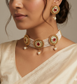 Multi-Strand Ethnic Pearl Red Stone Victorian Bridal Diana Set – The Colourful Aura