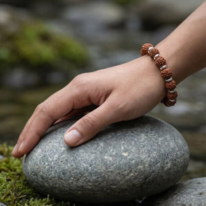 Silver Plated Large Rudraksha Hindu Unisex Bracelet – The Colourful Aura