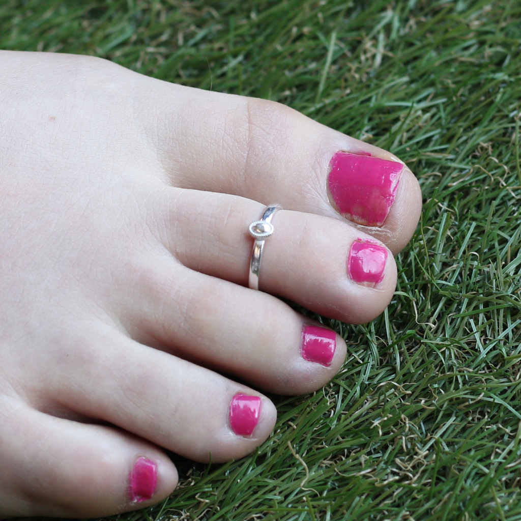 Pure Silver Adjustable Slim Silver Bohemian Bichiya Toe Ring