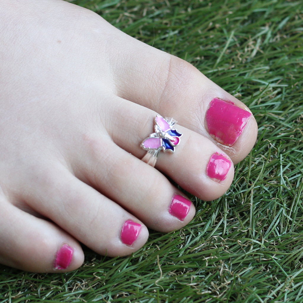 925 Silver Colourful Butterfly Bohemian Indian Bichiya Midi Toe Ring