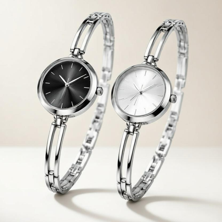 Silver Steel Metal White Dial Elegant Party Adjustable Bracelet Watch — Boho Jewellery UK | The Colourful Aura