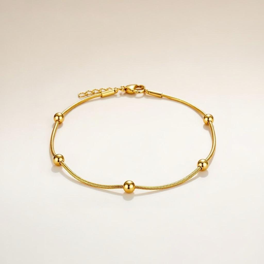 Brass Beaded Round Ball Minimalist Boho Slim Foot Payal Anklet — Boho Jewellery UK | The Colourful Aura