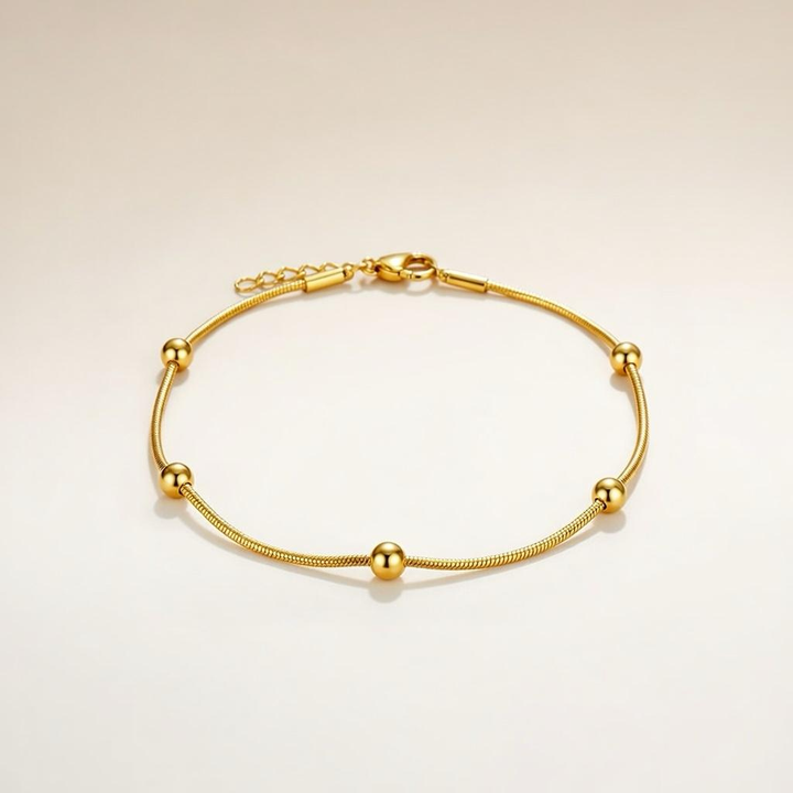 Brass Beaded Round Ball Minimalist Boho Slim Foot Payal Anklet — Boho Jewellery UK | The Colourful Aura