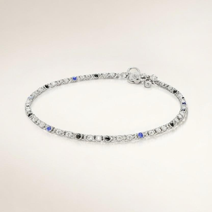 Silver Plated Link Chain Braid Evil Eye Payal Anklet — Boho Jewellery UK | The Colourful Aura