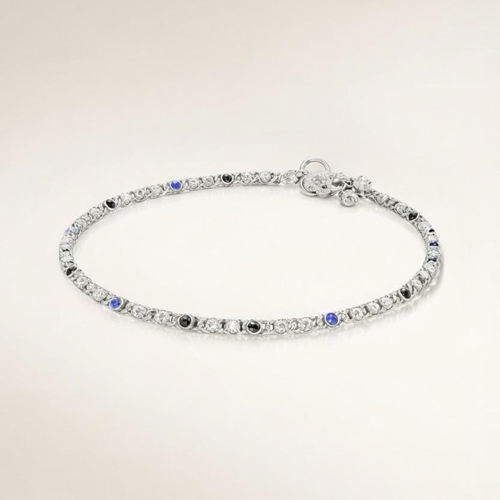 Silver Plated Link Chain Braid Evil Eye Payal Anklet — Boho Jewellery UK | The Colourful Aura