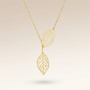 Gold Silver Two Filigree Leaf Y Shape Cross Drop Adjustable Lariat Necklace — Boho Jewellery UK | The Colourful Aura