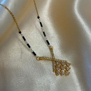 Elegant Pearl Drop Dokiya Mangalsutra Necklace – The Colourful Aura