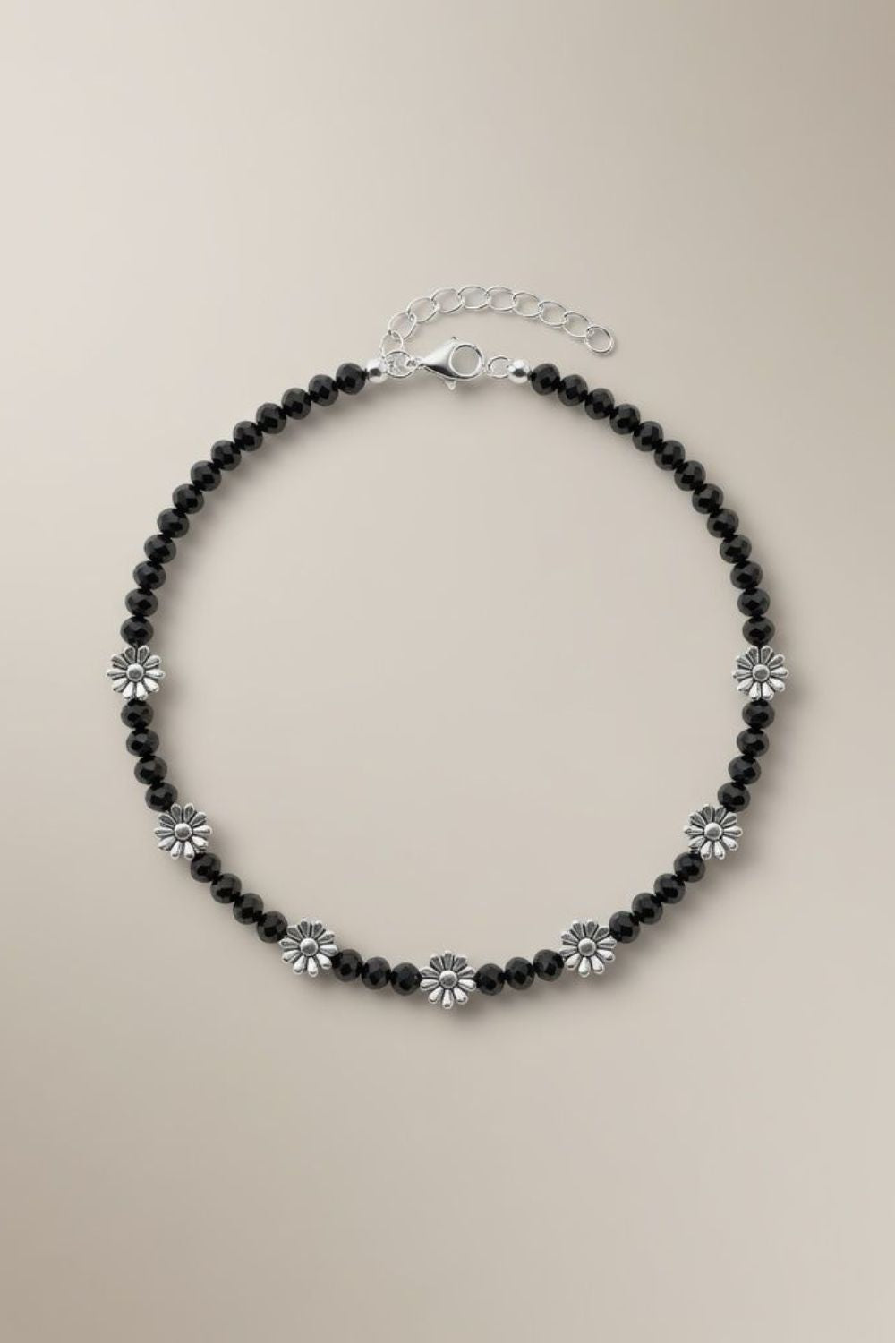 Black Beads Floral Indie Chain Boho Payal Anklet – The Colourful Aura