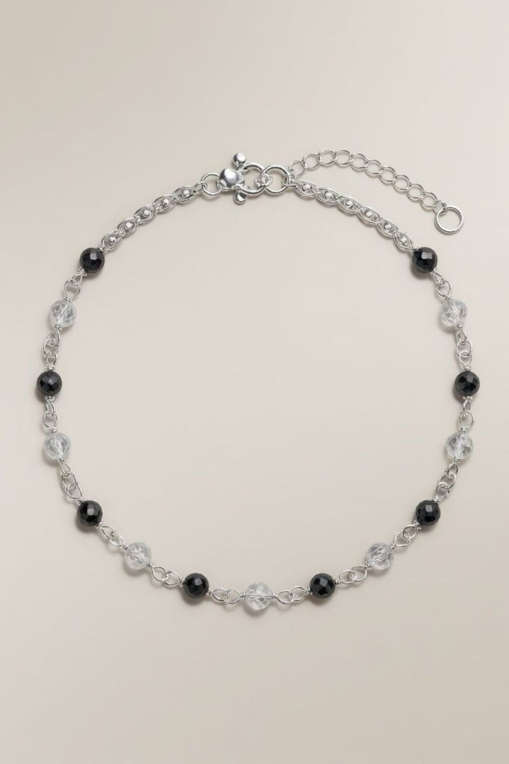 Sterling Silver black beaded Summer Indie Boho Indian Payal Anklet – The Colourful Aura