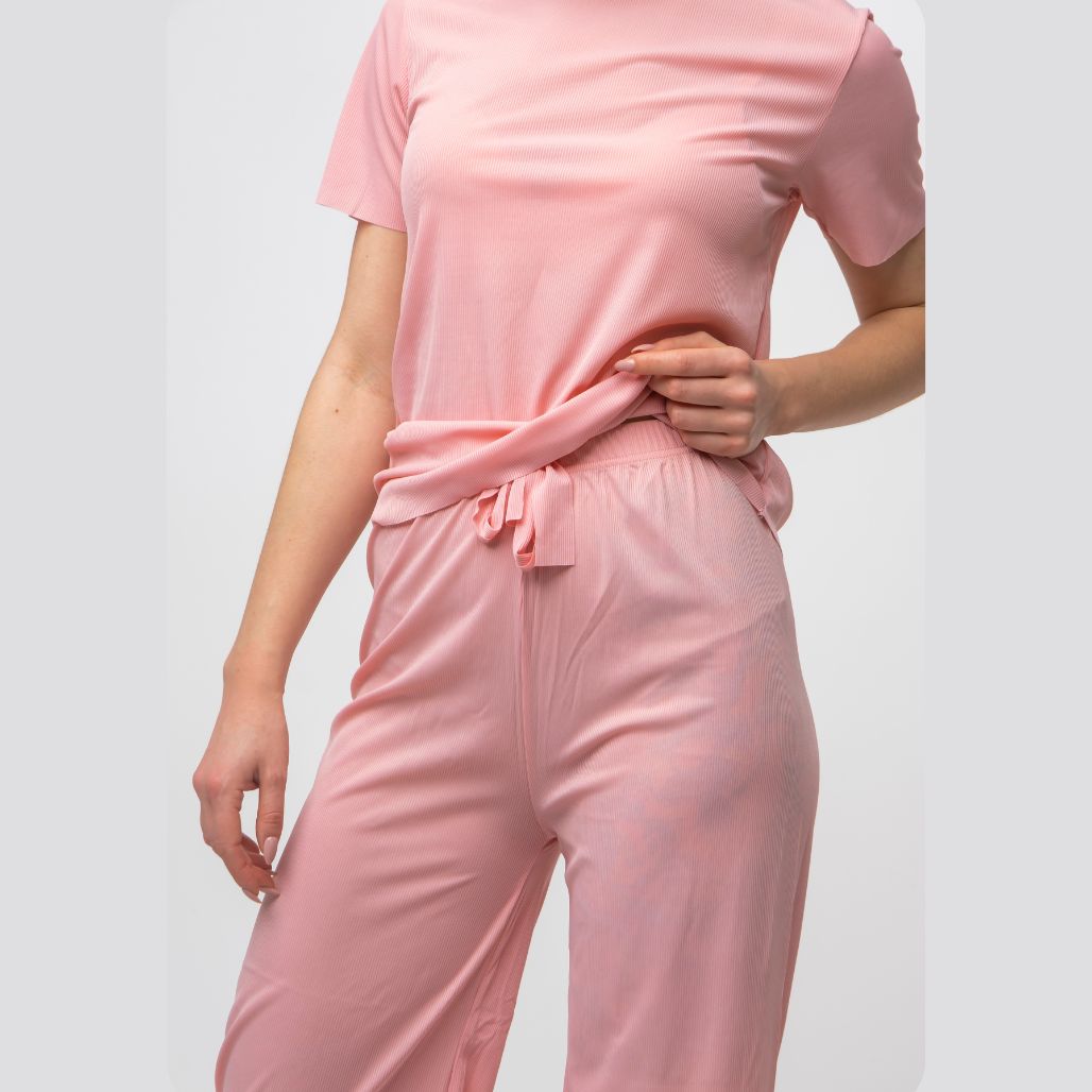 Black Plain Soft Cotton Half Sleeve Night Suit Women's Silk Sleepwear Pyjama Set