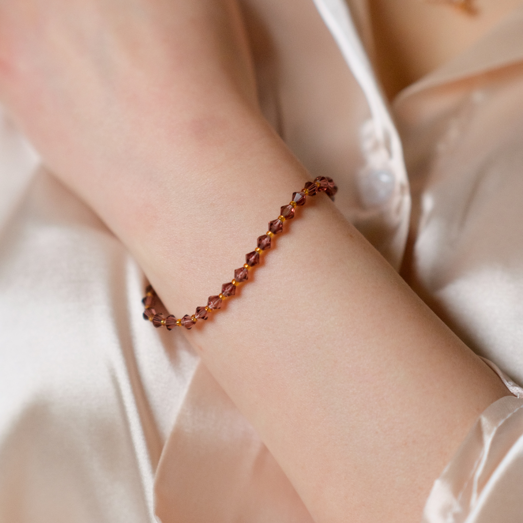 Mutlicolour Gold Crystal Beaded Sparkle minmalist Elegant Bracelet