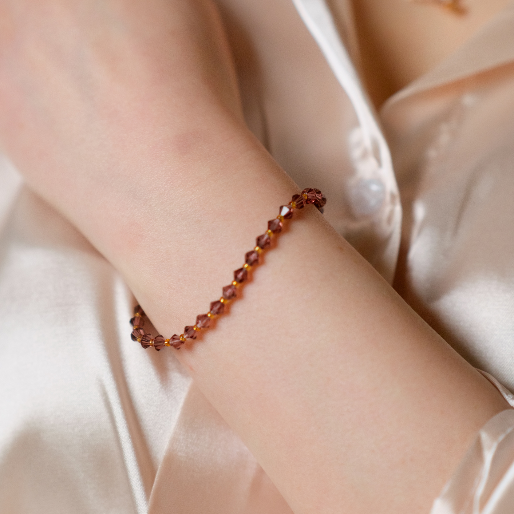 Mutlicolour Gold Crystal Beaded Sparkle minmalist Elegant Bracelet — Boho Jewellery UK | The Colourful Aura