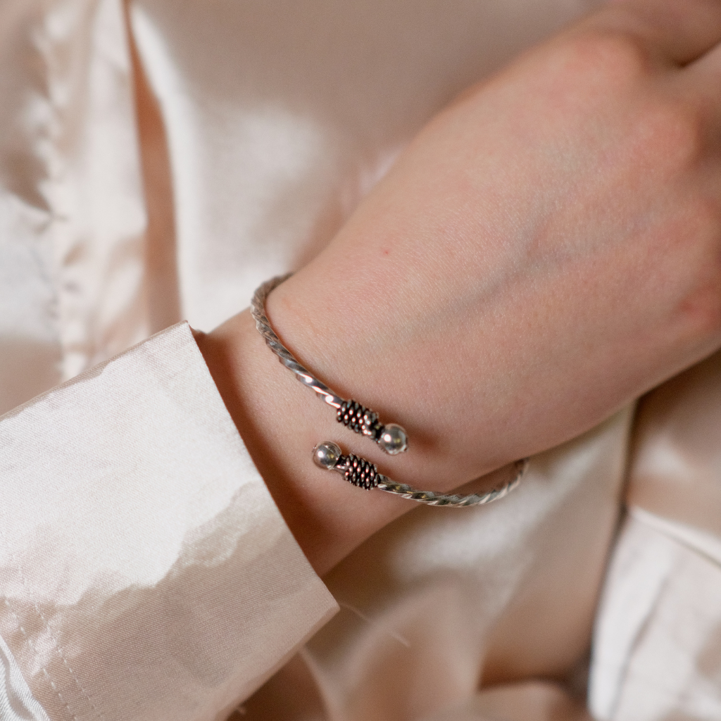 Oxidised Indian Tribal Silver Ethnic Boho Gypsy Open Kada Bangle Bracelet