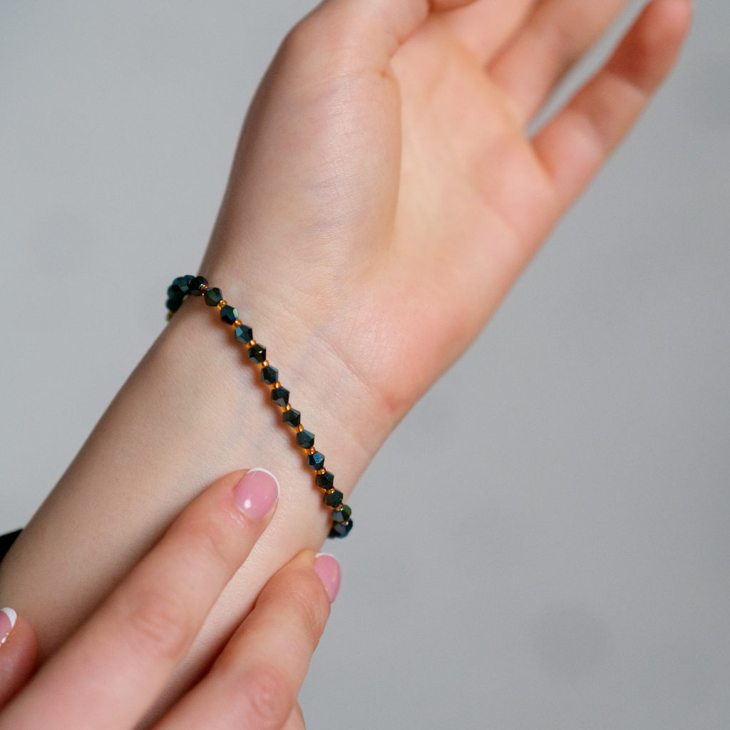 Mutlicolour Gold Crystal Beaded Sparkle minmalist Elegant Bracelet