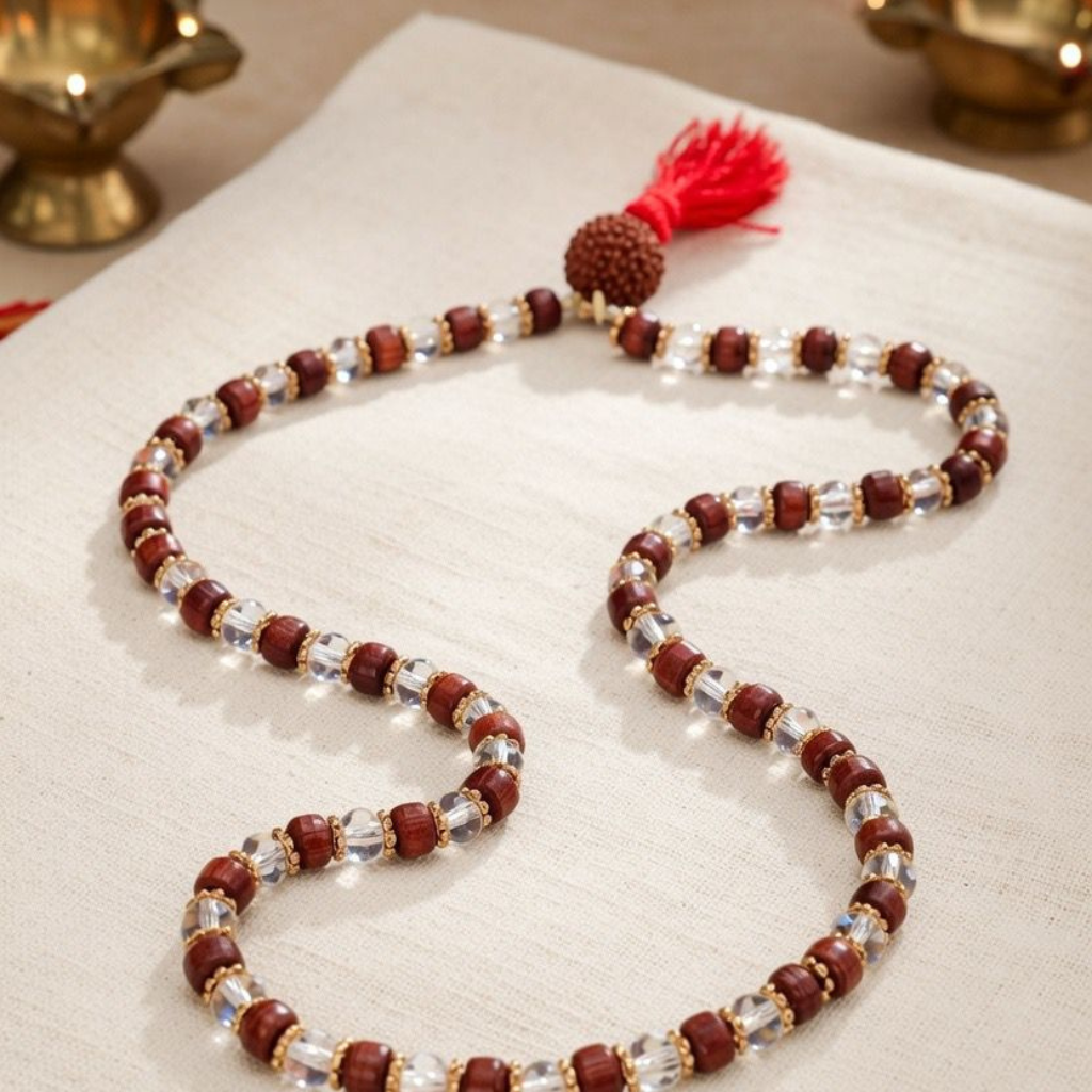 Indian Lord Shiva Rudraksha Beaded Hindu Necklace