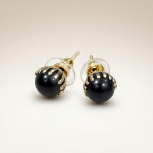 Black Small Unisex Round Ball Studs Minimalist Everyday Dot Earrings — Boho Jewellery UK | The Colourful Aura