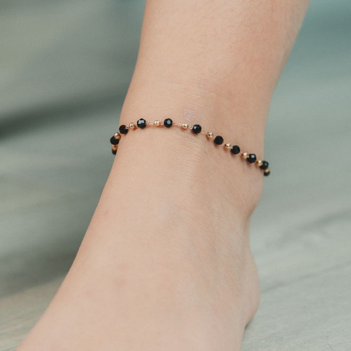 Asian Black Bead Chain Nazaria protection Indian Payal Emo Anklet – The Colourful Aura