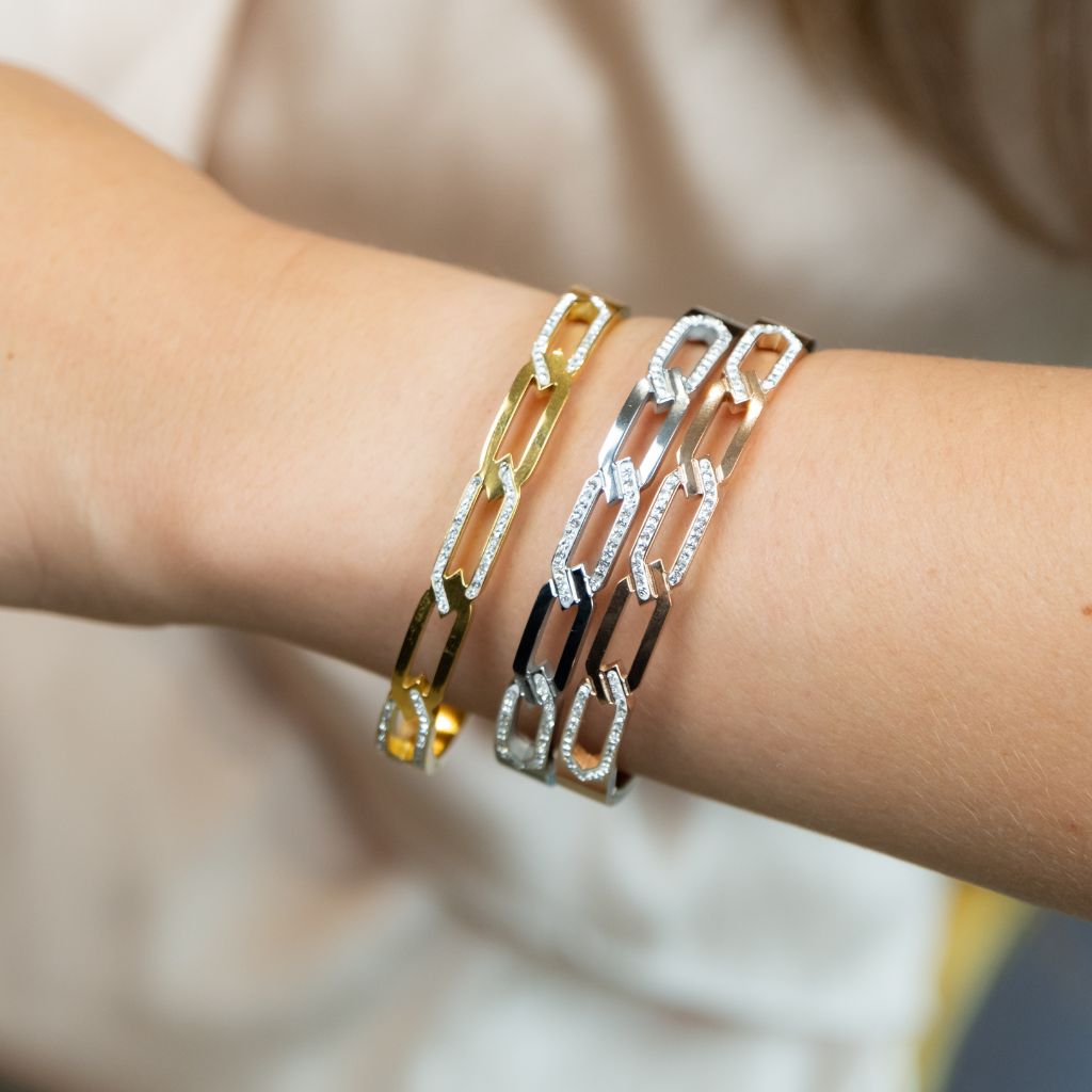 Hollow Cross Braided Zircon Chain Rhomb Design Wrist Bangle Bracelet — Boho Jewellery UK | The Colourful Aura