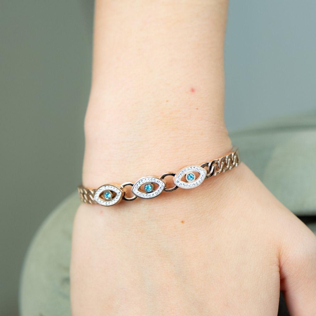 Evil eye rose hot sale gold bracelet